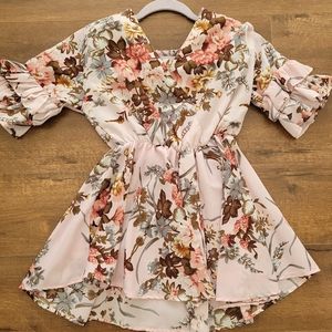 Floral top sleeve babydoll